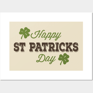 Happy St. Patricks Day Vintage Typography Design Posters and Art